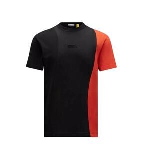 NWT Moncler x Adidas T-Shirt Size M Black Orange Cotton Short Sleeve $380 #OBIT